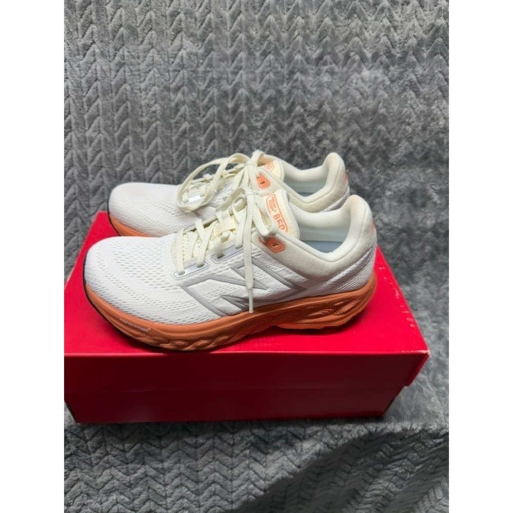 New Balance Fresh Foam X 860v14 Womens 7 White Beige Orange W86014B Sneakers